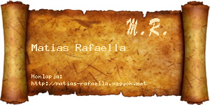 Matias Rafaella névjegykártya